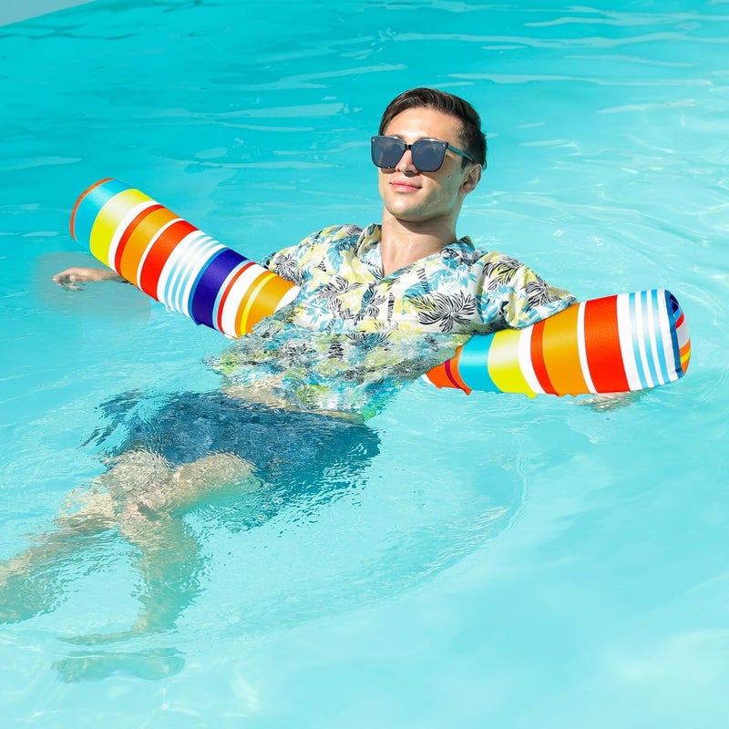 FindUWill Inflatable Swim Pool Noodles, 2 Pack Soft Fabric Covered Large Swim Noodles for Floating, Pool Floats Adult for Pool, Lake, Beach - Image 4